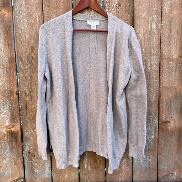 RACHEL ZOE Women’s Tan Fuzzy Soft Long Sleeve Cardigan with Button detailing - Picture 1 of 10